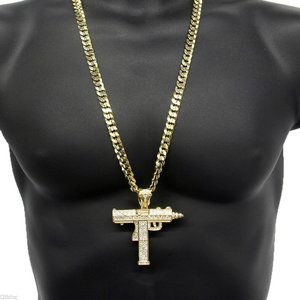 Gold 30" Cuban Chain + Pendant